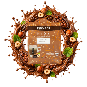 Pungă maro-ciocolatiu DIVA băutură cu gianduia